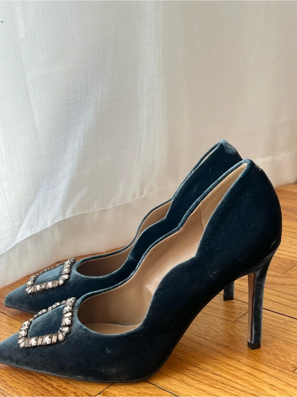 Sam Edelman Harriett Velvet Sapphire Blue Pump